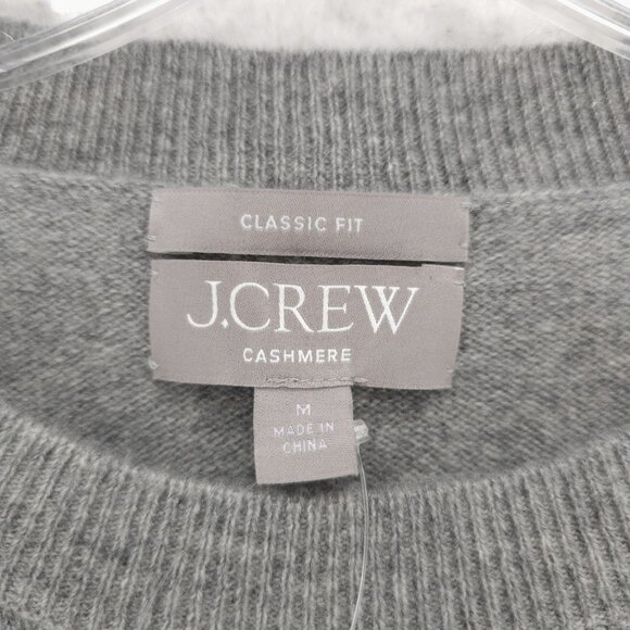 NWT J CREW 100% Cashmere Classic-Fit Crewneck Sweater HEATHER ASH Gray MEDIUM - Picture 5 of 8